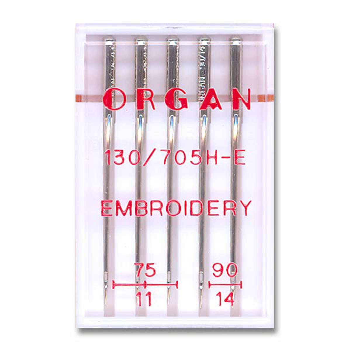 Set of 5 special embroidery needles - flat heel - domestic sewing machine - Organ brand