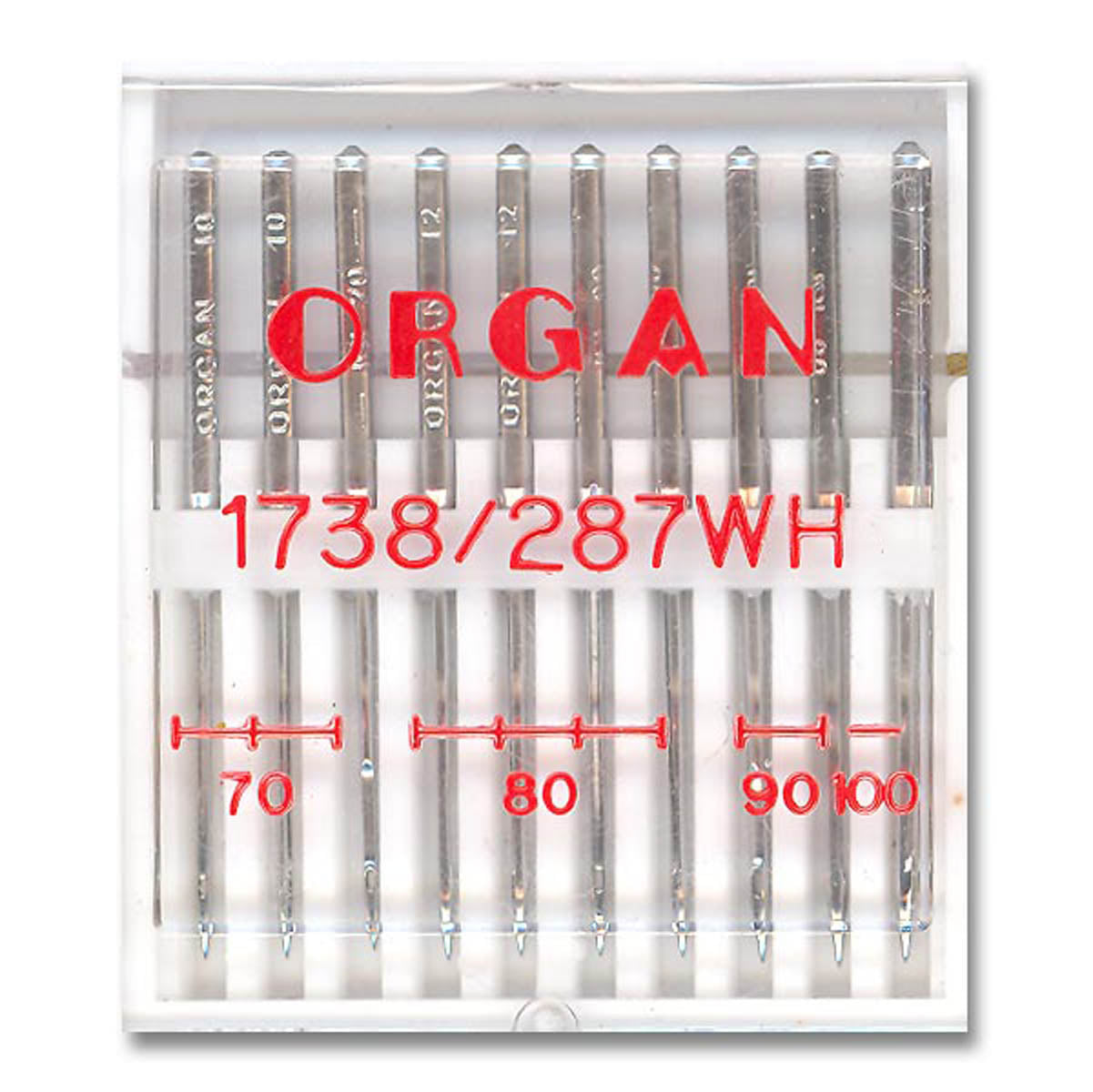 Pack of 10 mixed size needles - round heel - industrial sewing machine - Organ brand